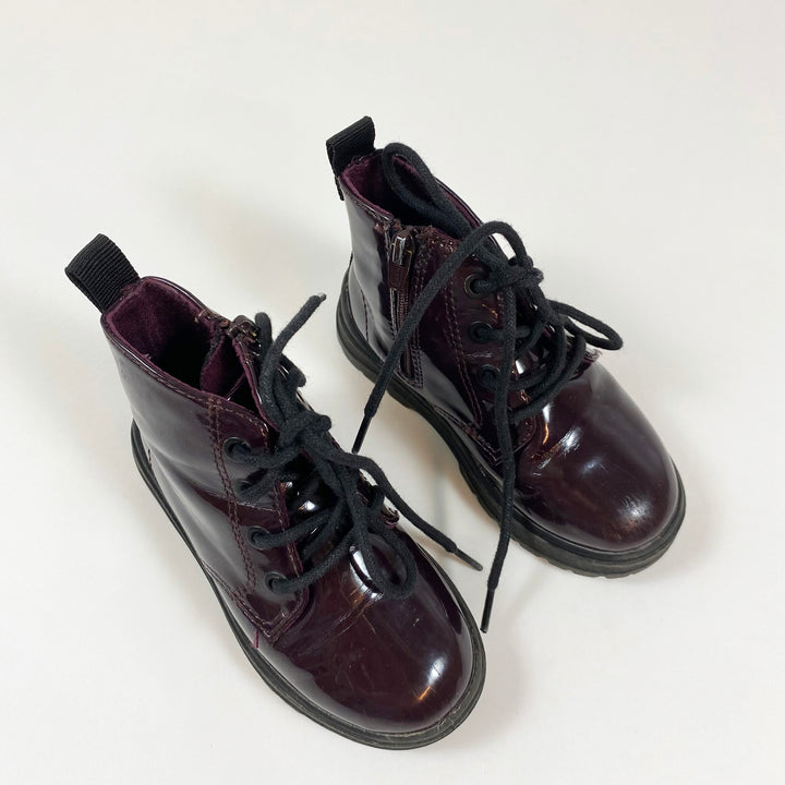 Zara patent burgundy lace-up boots 21 2
