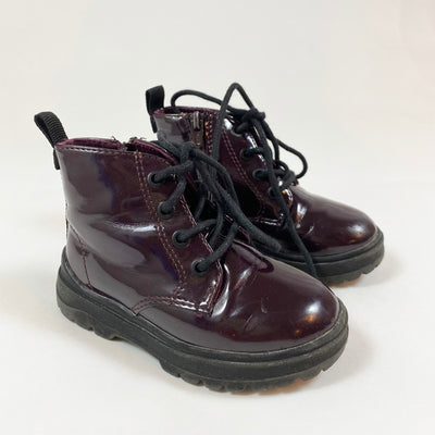Zara patent burgundy lace-up boots 21 1