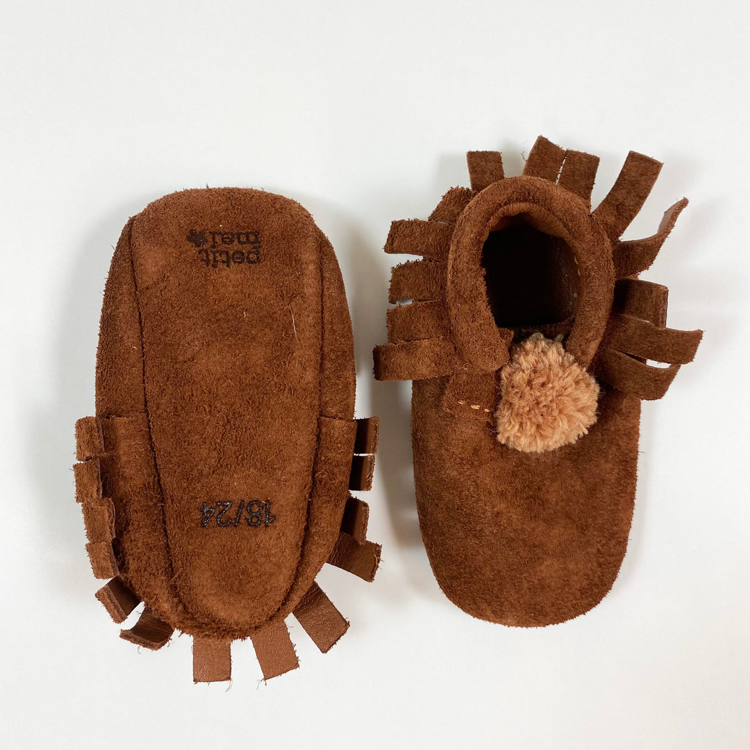 Petit Mai brown suede moccassins 18-24M/14cm 2