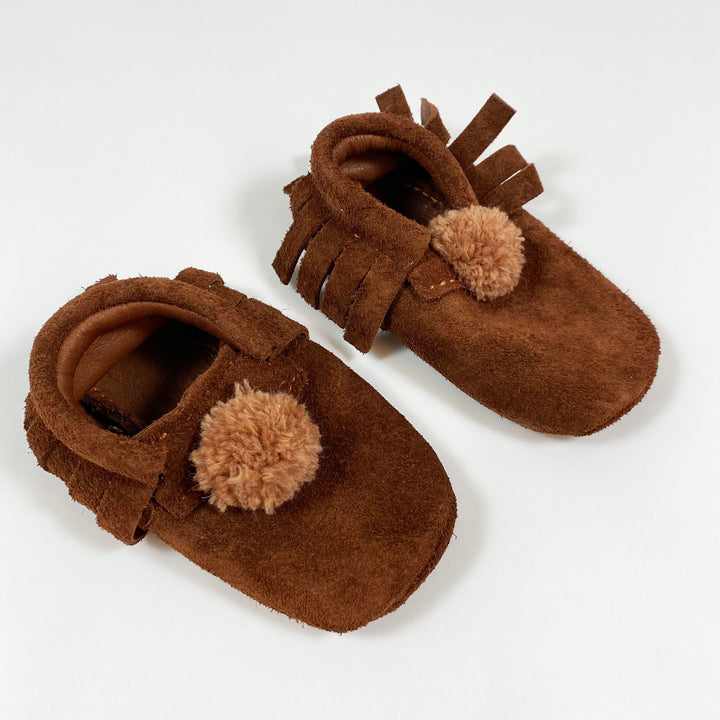 Petit Mai brown suede moccassins 18-24M/14cm 1