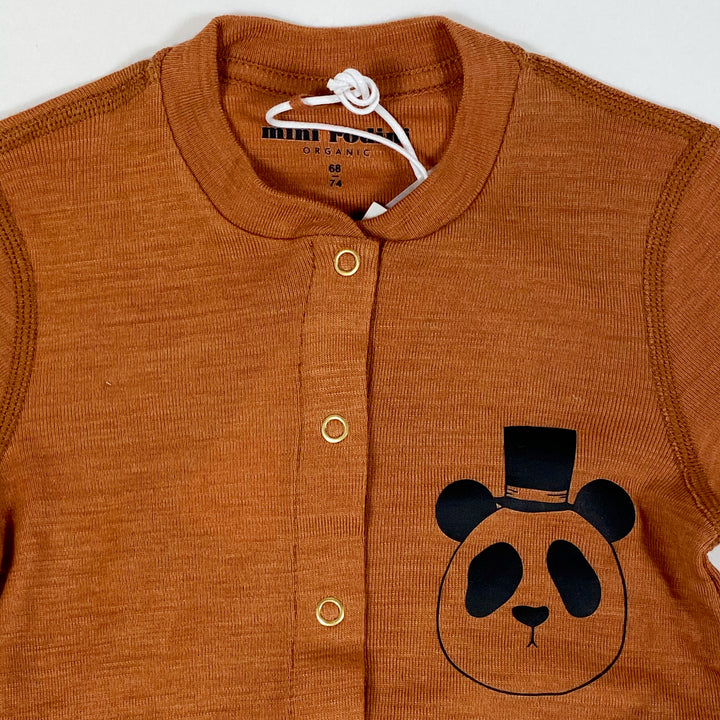 Mini Rodini brown panda wool jumpsuit Second Season 68/74 2