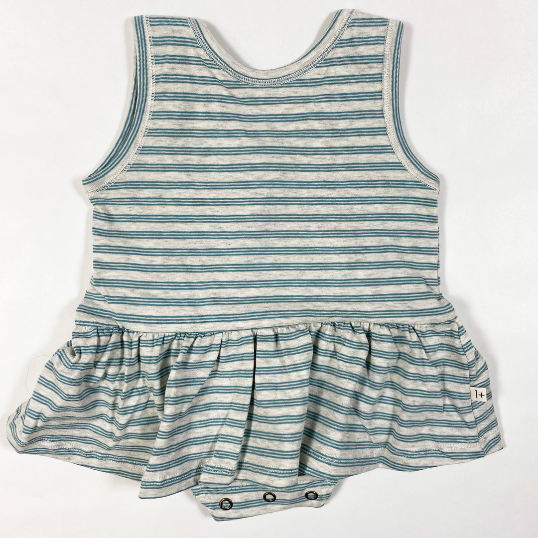 1+ in the Family ceret mint striped body dress Second Season 12M