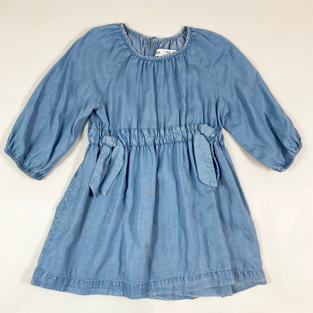 Zara soft washed denim dress 3-4Y/104 1