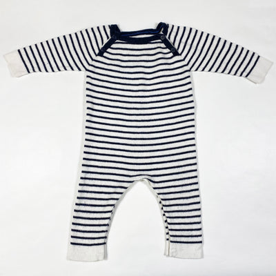 Jacadi navy/white striped jumpsuit 12M 1