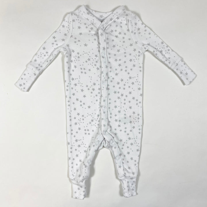 The Little White Company white grey star print pyjama 0-3M