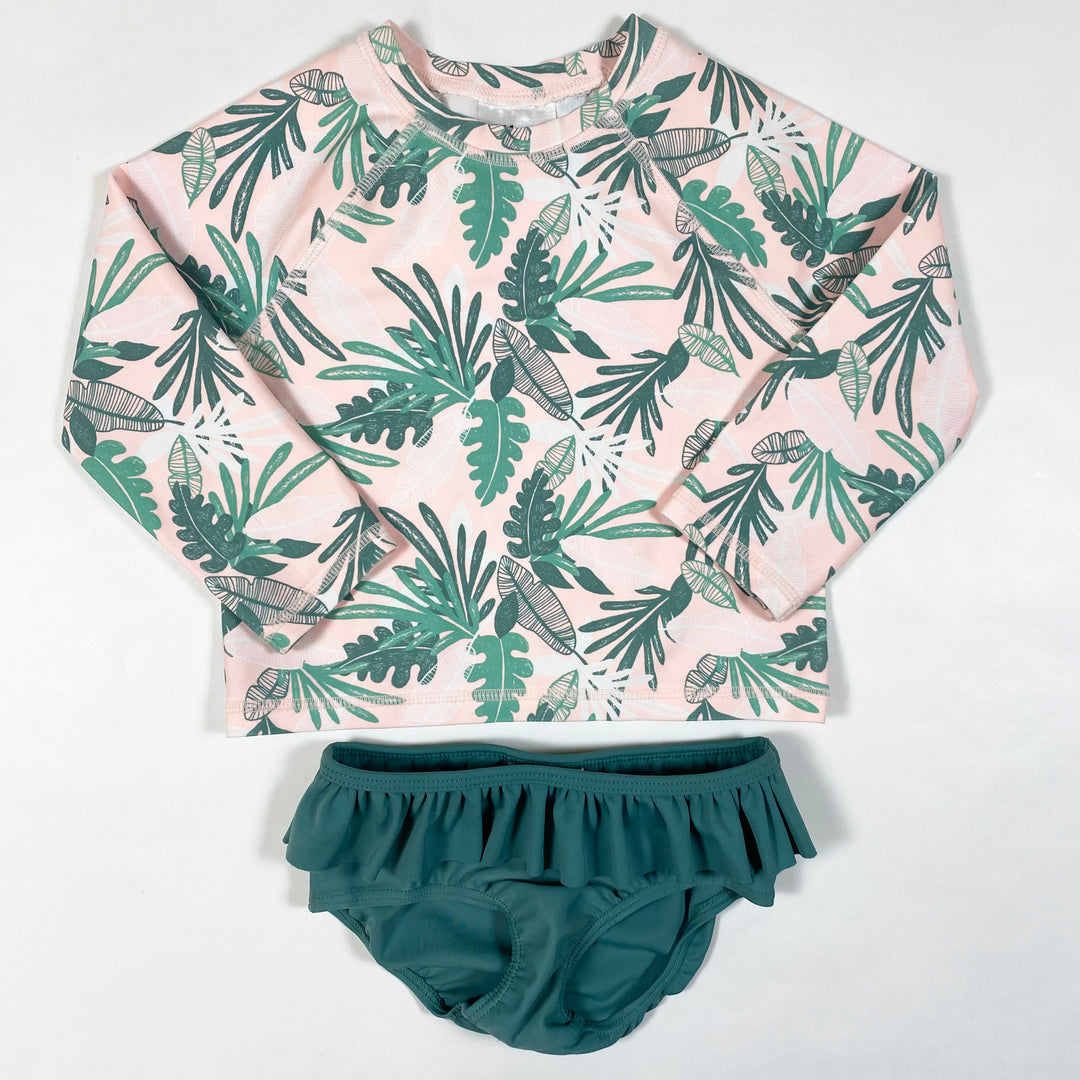 H&M green/peach rashguard and swim pants 74-80/6-12M 1