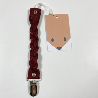 Petit Mai burgundy braided pacifier clip One size 1