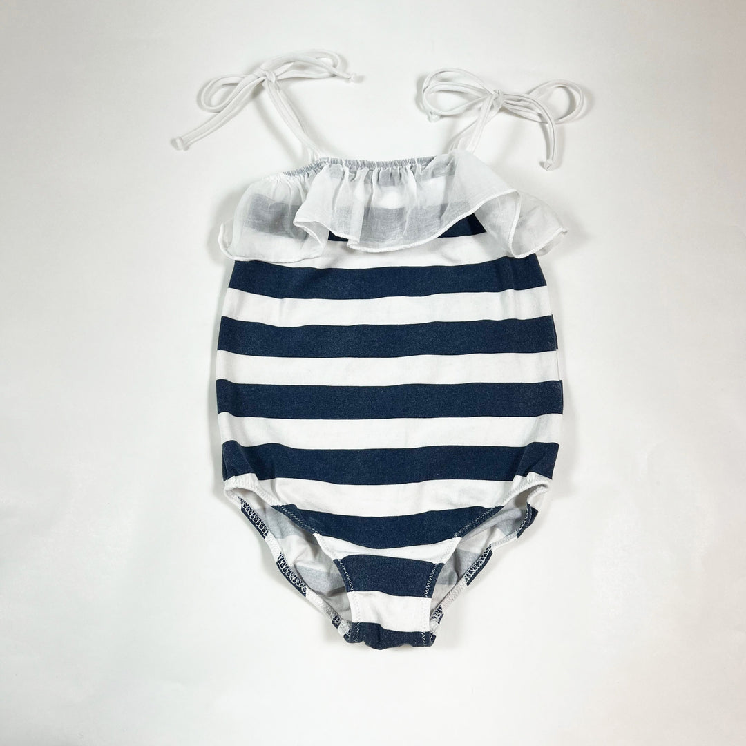 Búho navy striped bathingsuit with ruffles 6Y 1