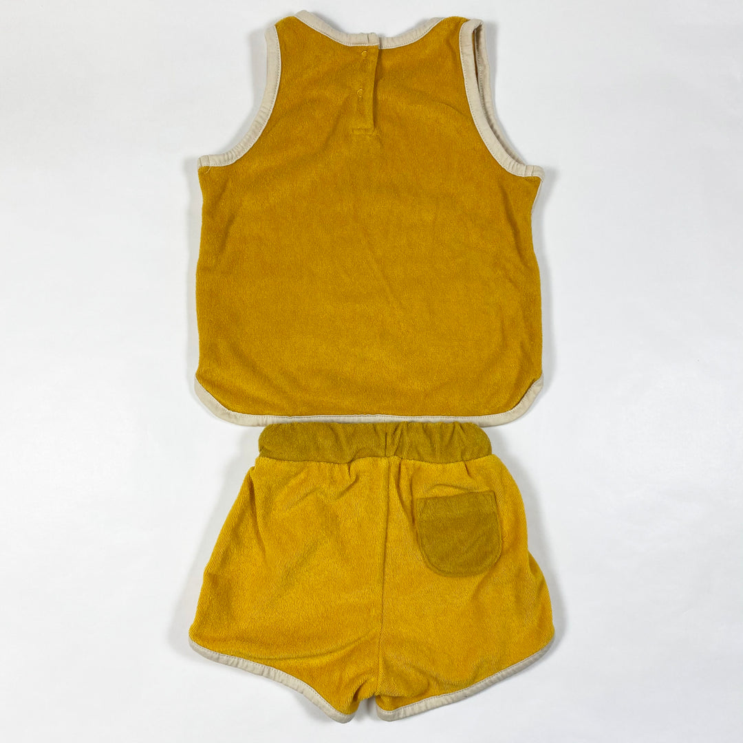Lindex yellow terry tank top and shorts 80/8-9M 3