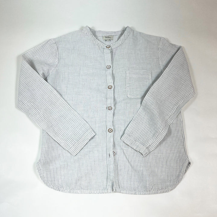 Búho off-white striped linen/cotton shirt with grandpa collar 8Y 1