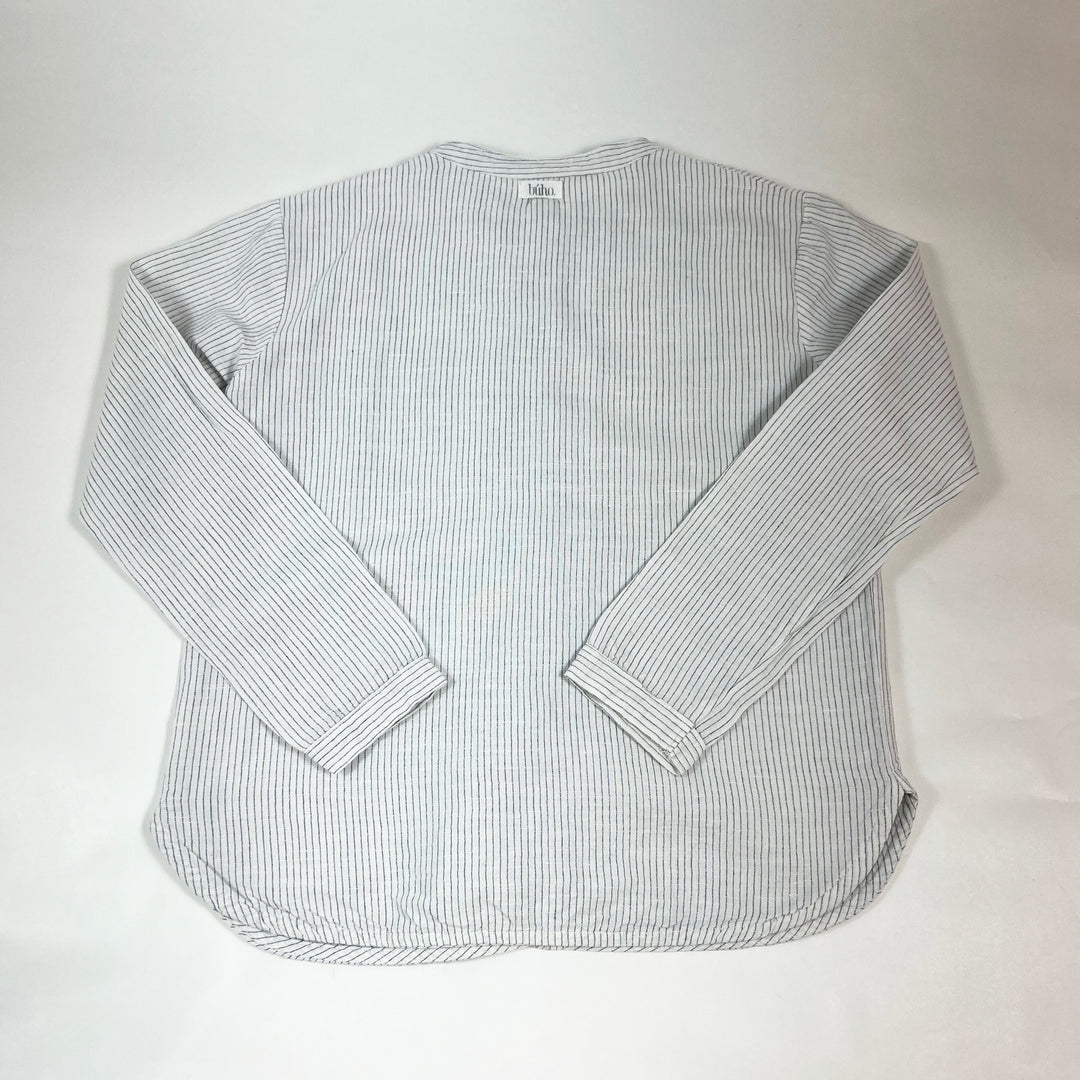 Búho off-white striped linen/cotton shirt with grandpa collar 8Y 2