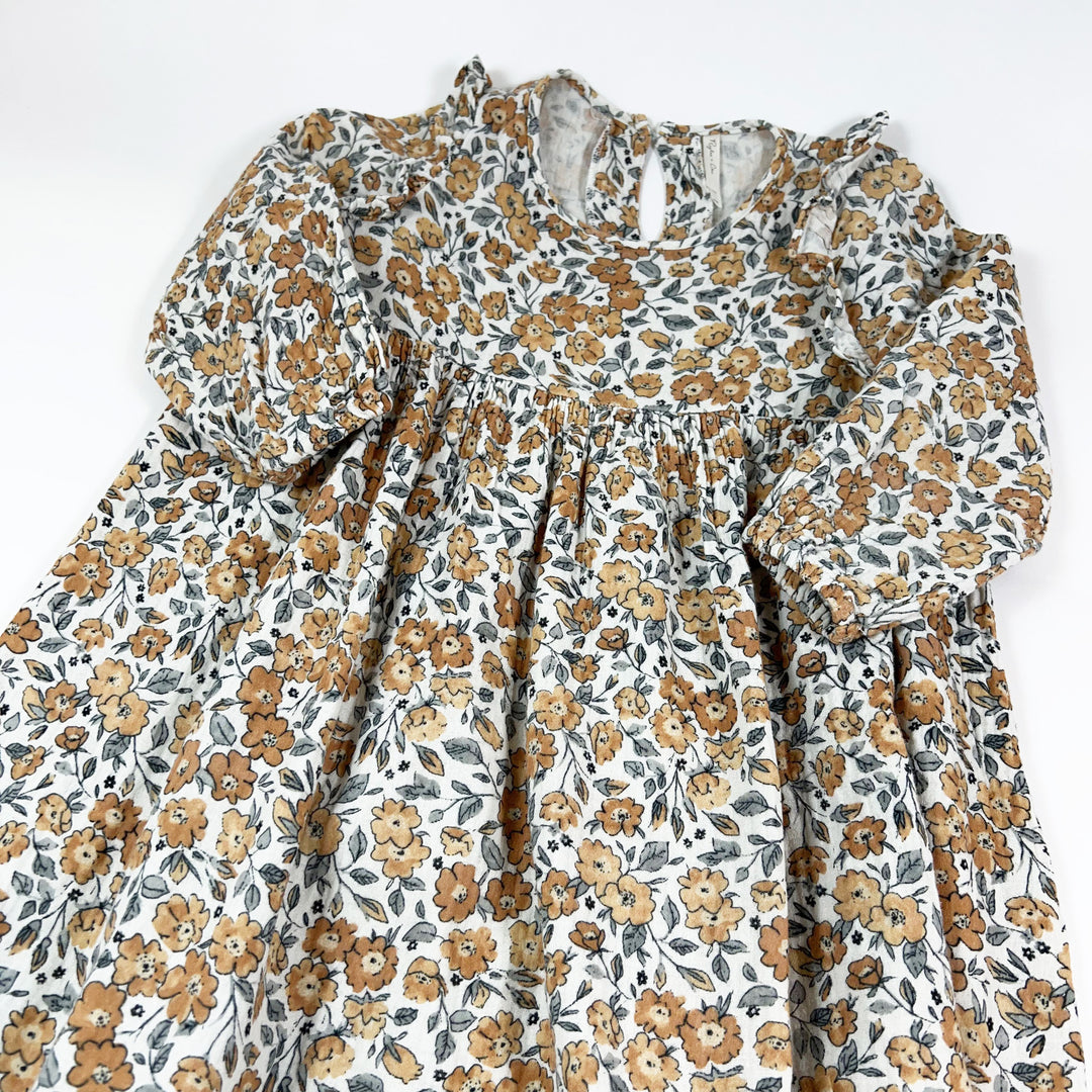 Rylee + Cru ecru floral longsleeved dress 6-7Y 2