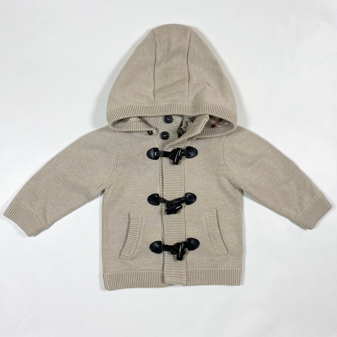 Burberry beige cotton cardigan with detachable hood 12M/74 1