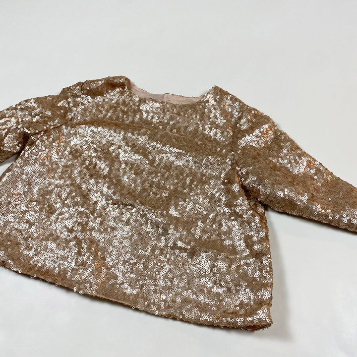 Bonpoint rose gold sequin blouse 4Y 3