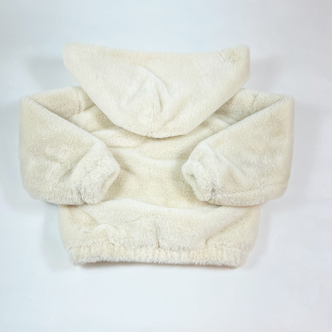 AO76 off-white faux fur jacket with hood 6Y 2