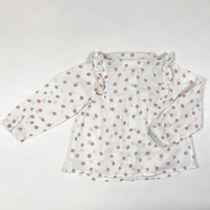Zara white blush polka dot blouse 18-24M/92 1