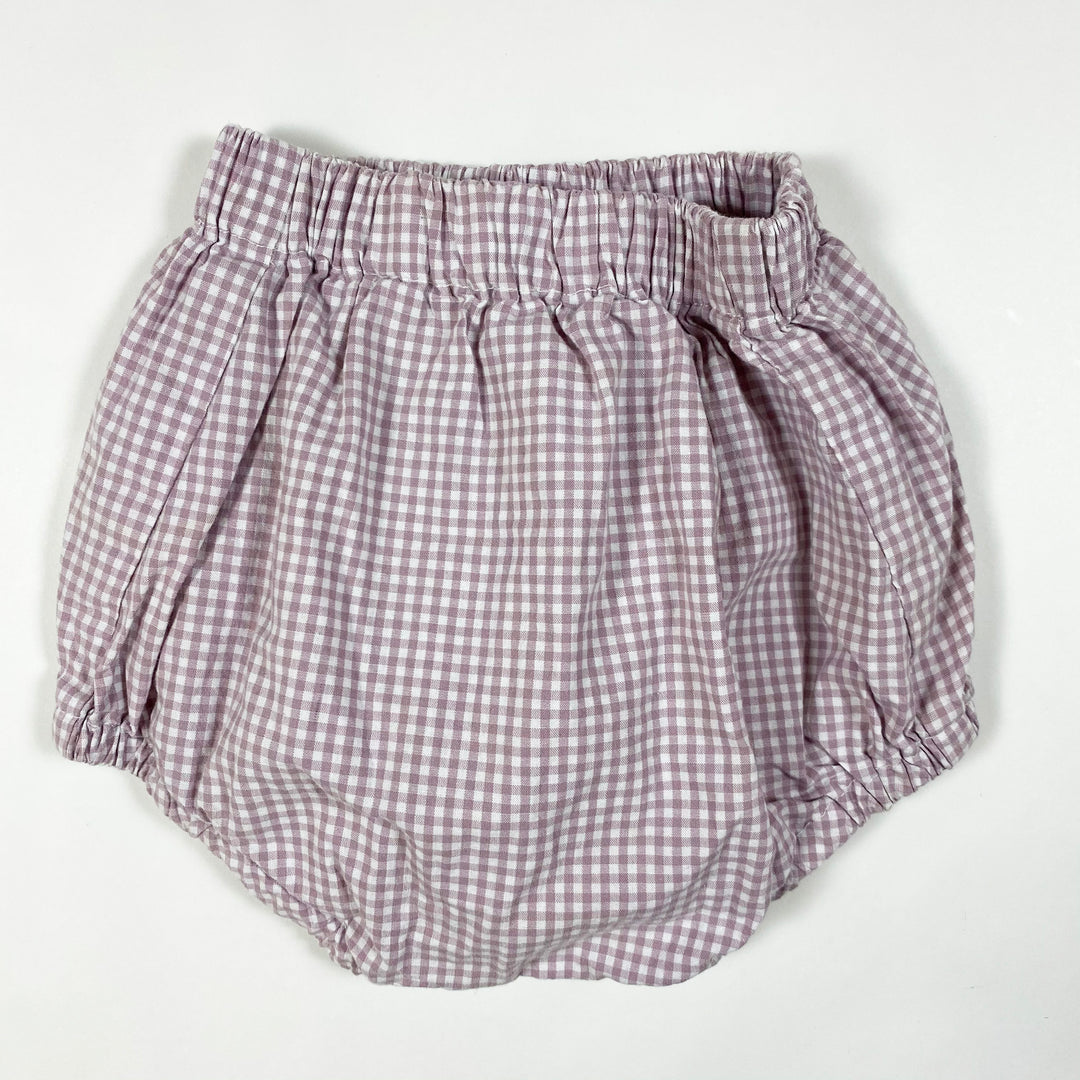 Mother of Pearl Handmade lilac vichy cotton bloomers 18-24M