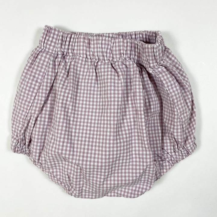 Mother of Pearl Handmade lilac vichy cotton bloomers 18-24M