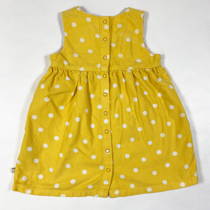 Frugi yellow rhino polka dot cord dress 12-18M/80-86cm 2