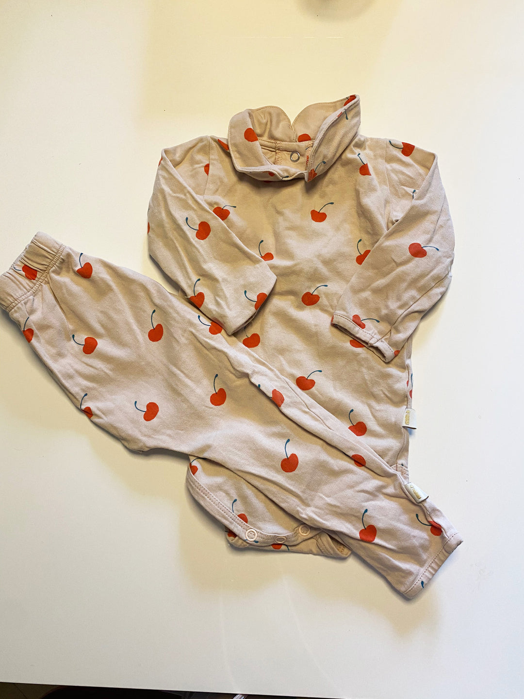 Iglo + Indi dusty pink cherry body & leggings 68-74/6-12M 1
