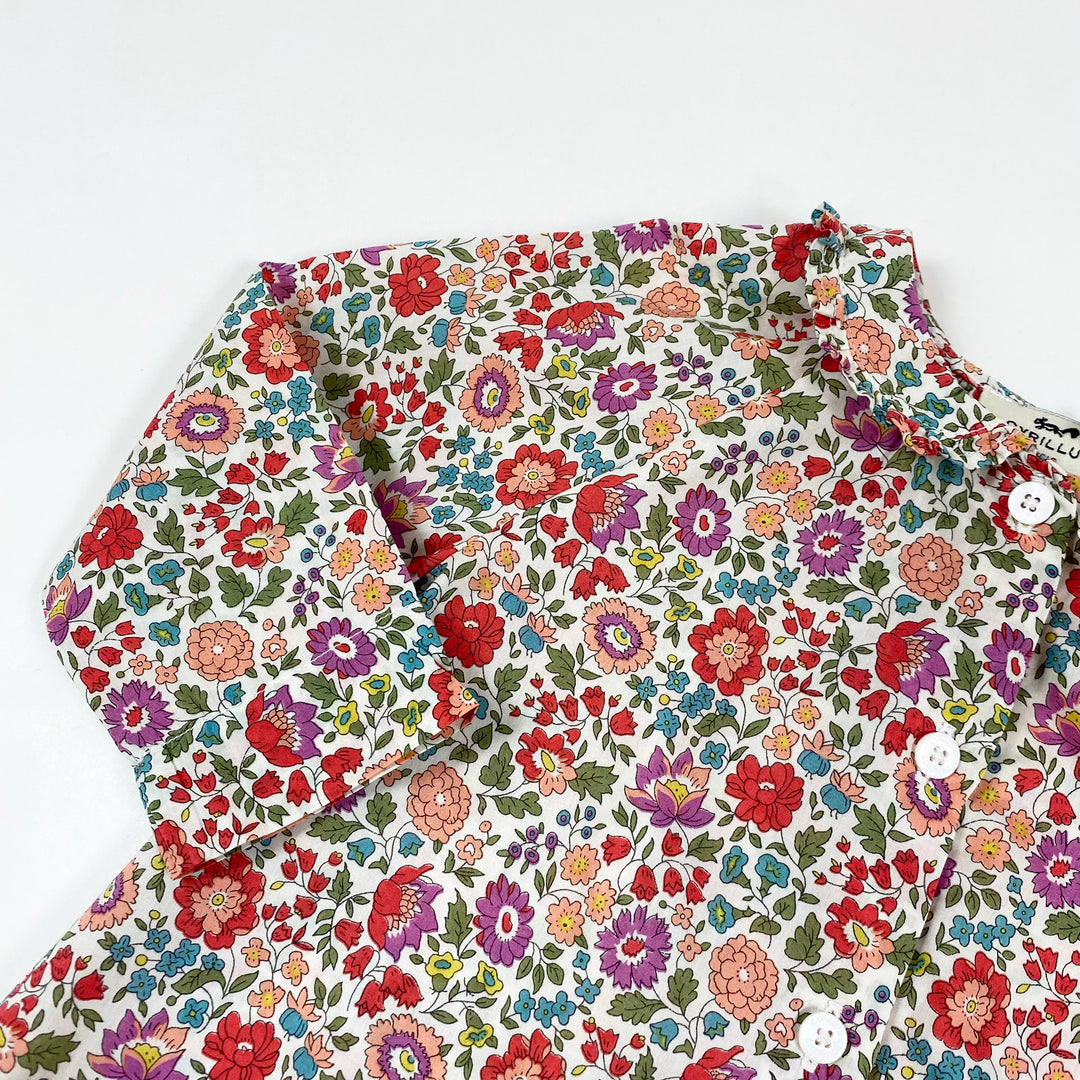 Cyrillus ecru floral blouse 9M 2