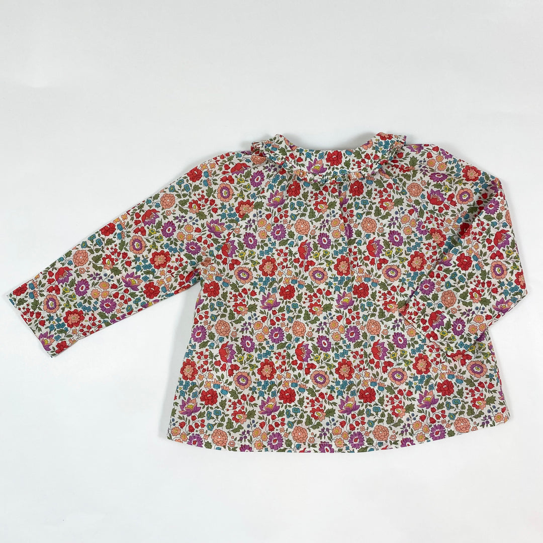 Cyrillus ecru floral blouse 9M 3