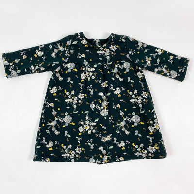 Petit Bateau anthrazite floral jersey dress 3m/60 1