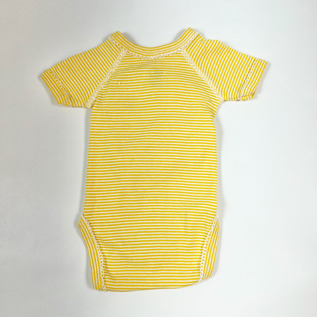 Petit Bateau yellow striped short sleeved wrap body NB/50 2