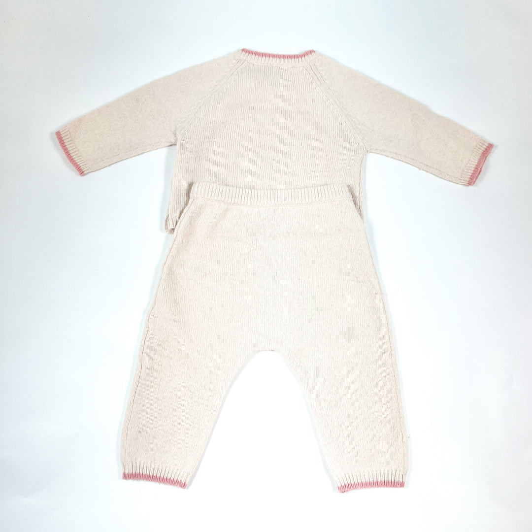 Petit Bateau soft pink wool pullover and pants 6m/67 2