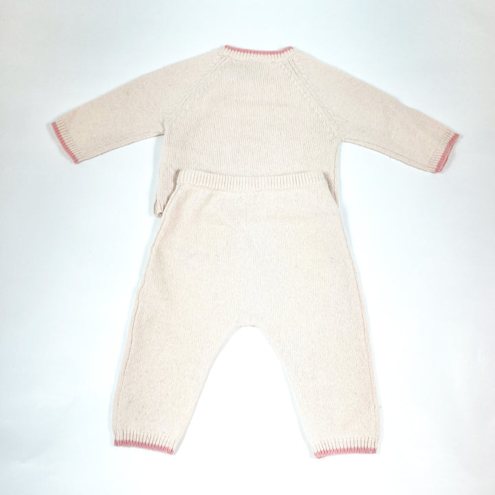 Petit Bateau soft pink wool pullover and pants 6m/67 2