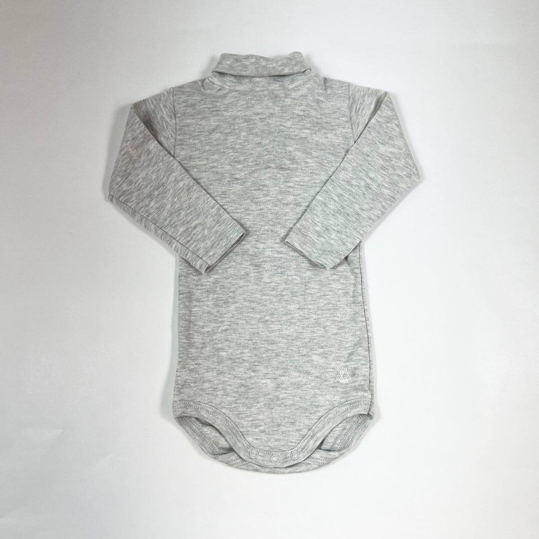 Petit Bateau grey melange turtle neck body 6M/67 1