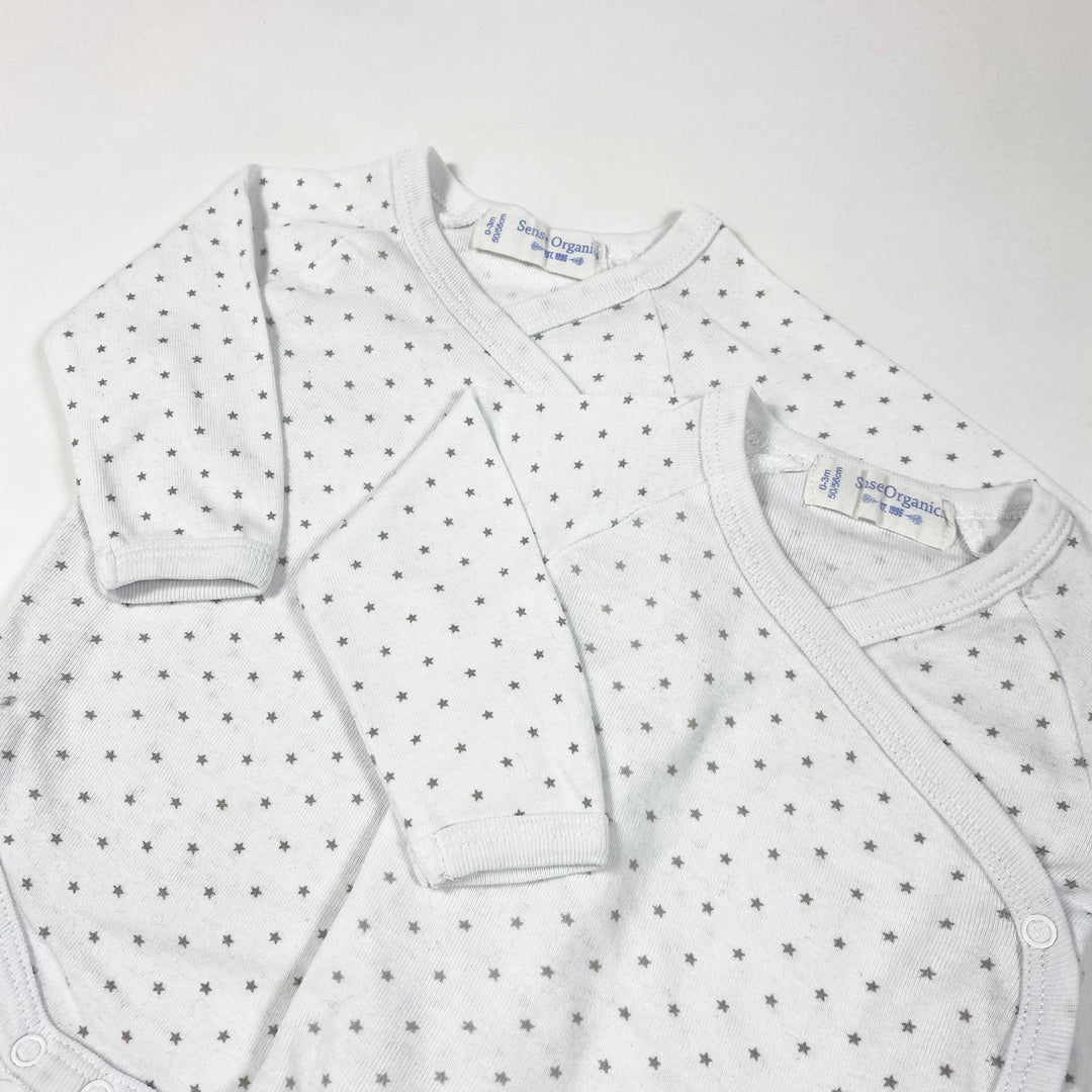 Sense Organics white star print wrap body set of 2 0-3M/50-56 2