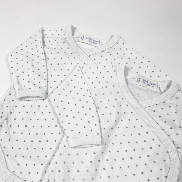 Sense Organics white star print wrap body set of 2 0-3M/50-56 2