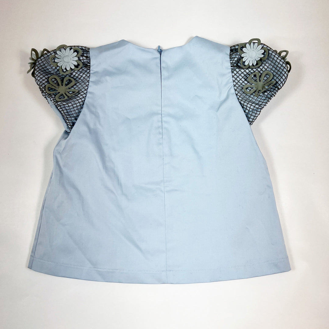 Il Gufo light blue 3D applications blouse 3Y 2