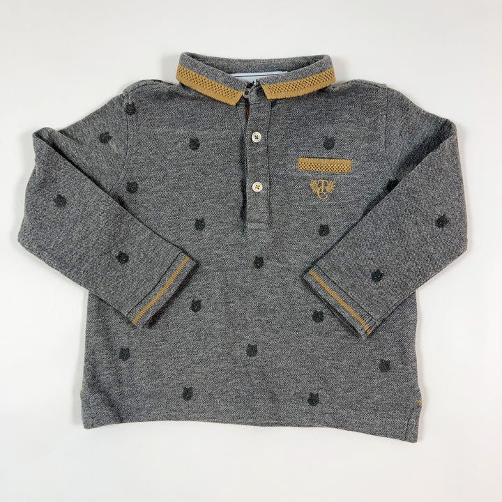 Tartine et Chocolat grey longsleeve polo shirt 18M 1