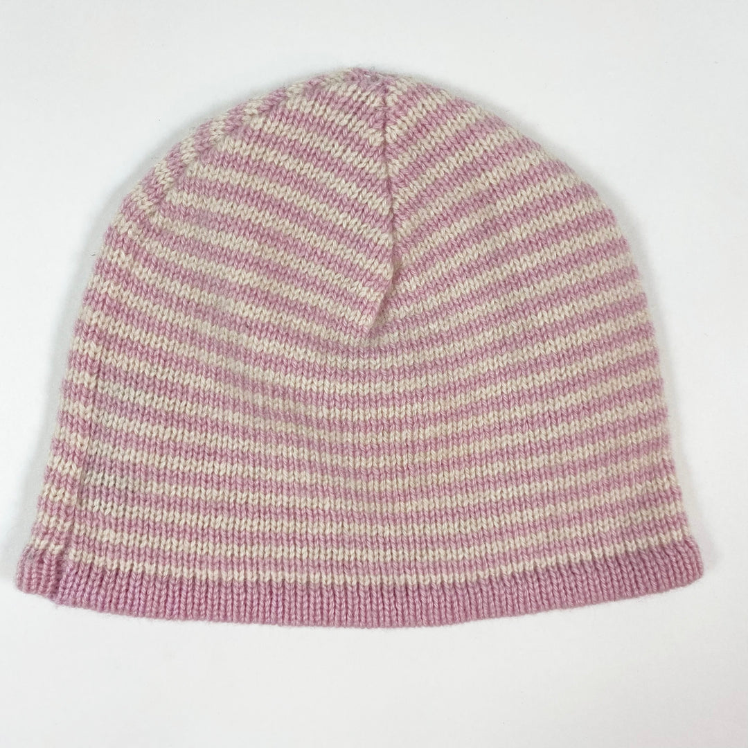 Cashmirino pink stripe cashmere hat 3M 2