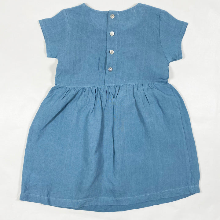 La Petite Collection teal linen dress 4Y 2