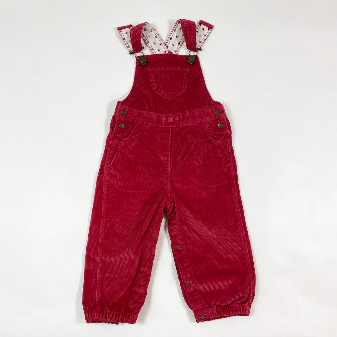 Petit Bateau red corduroy dungarees 6M/67 1