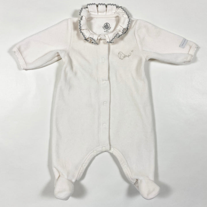 Petit Bateau white velour pyjama NB/50 1