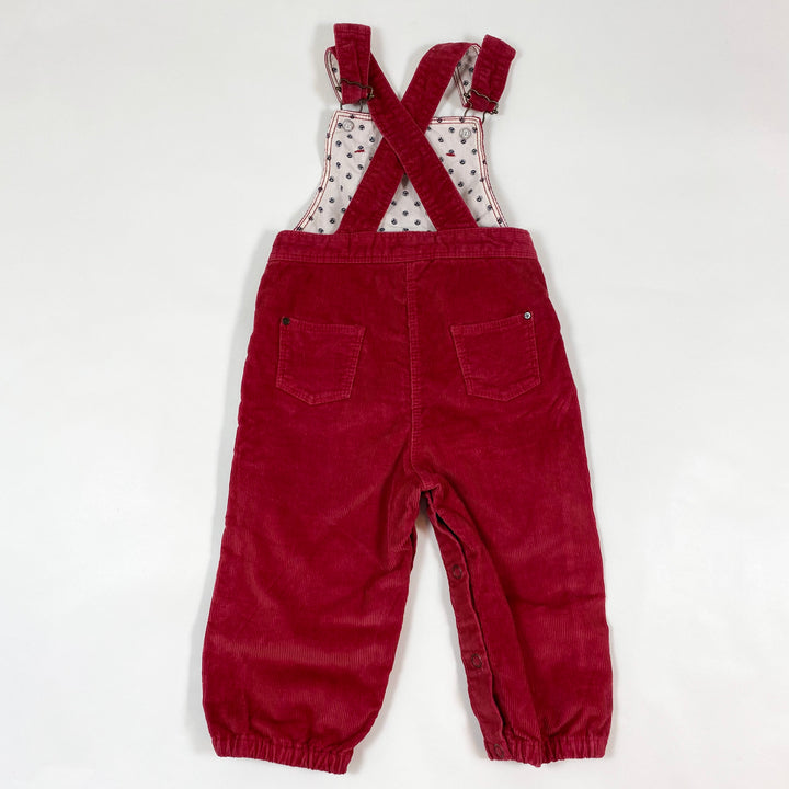 Petit Bateau red corduroy dungarees 6M/67 2