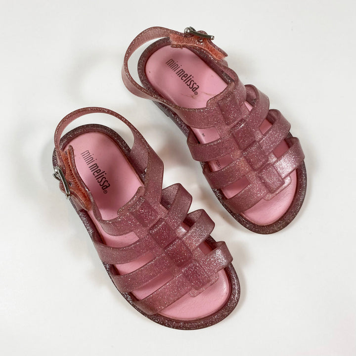 Mini Melissa pink glitter beach sandals 24 1