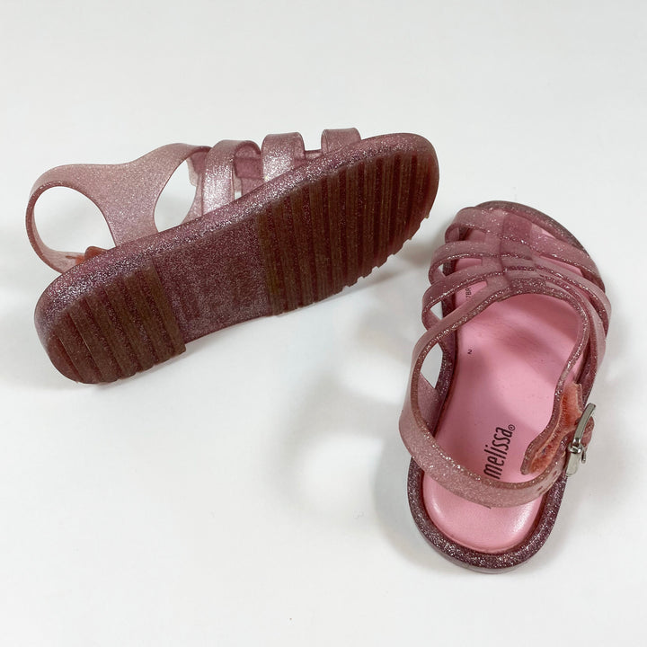 Mini Melissa pink glitter beach sandals 24 2