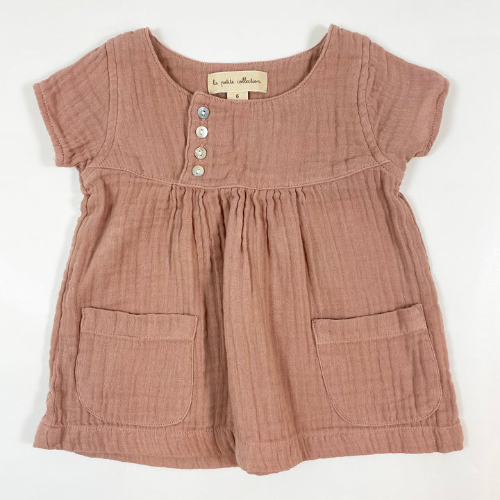 La Petite Collection dusty pink muslin dress 6M 1