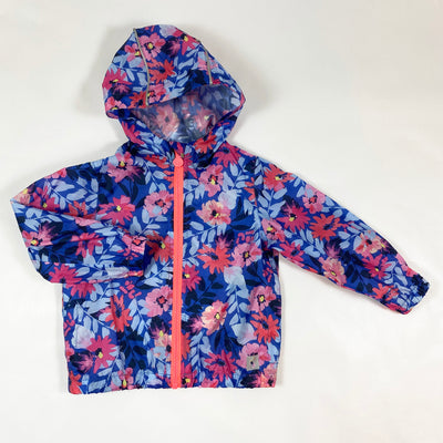 Joules blue floral rain jacket with hood 1Y/80 1