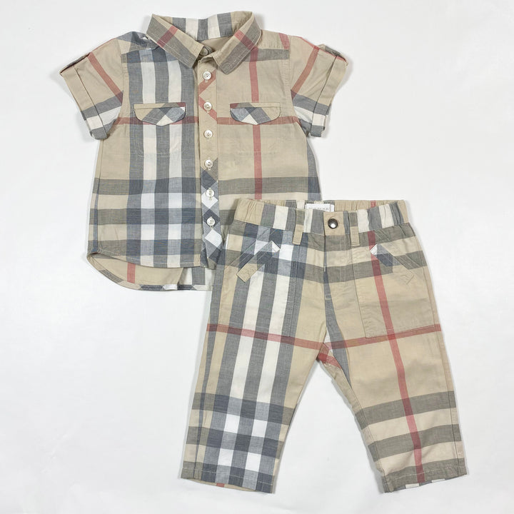 Burberry beige vintage check pants & shirt set 6M/67 1