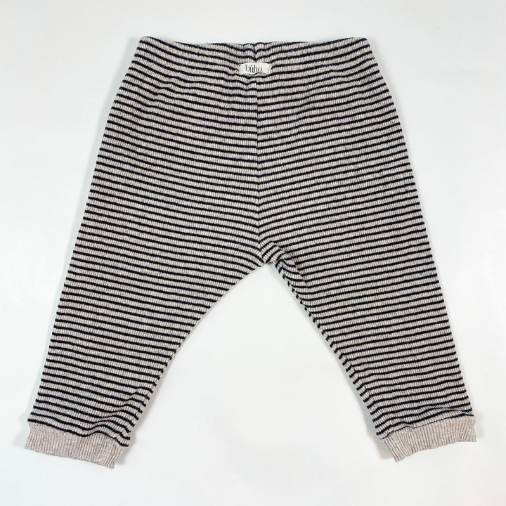 Búho black/beige striped knit trousers 18M 2