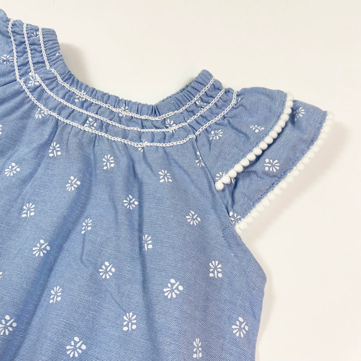 Penelope Mack blue floral romper 3-6M 2