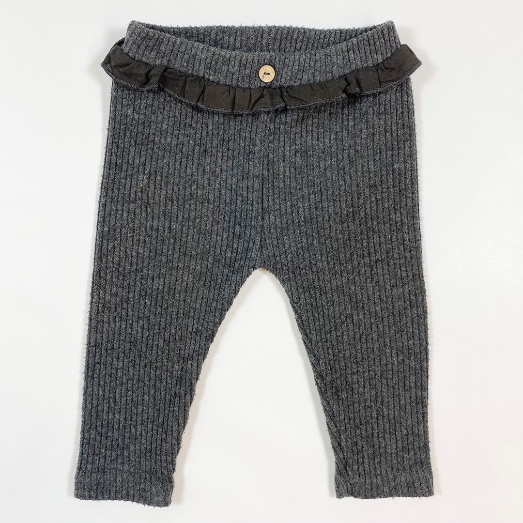 Zara grey rib knit leggings 3-6M 1