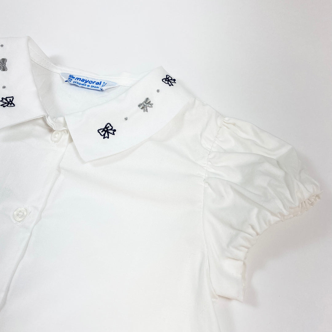 Mayoral white blouse with embroidered bow collar 18M/80 2