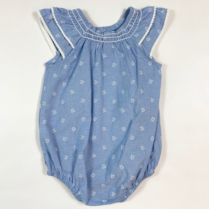 Penelope Mack blue floral romper 3-6M 3
